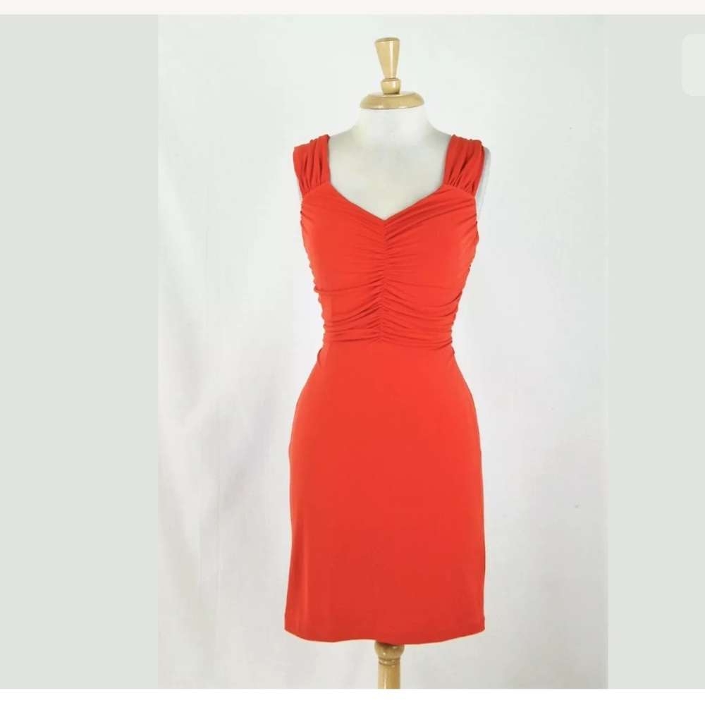 Boston Proper Salmon Ruched Jersey Dress size 6
